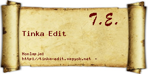 Tinka Edit névjegykártya